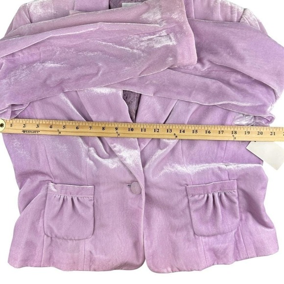 VTG Lavender Velour Tailored Blazer Size 14 Romantic Officecore Soft Glam 90's - Picture 7 of 9